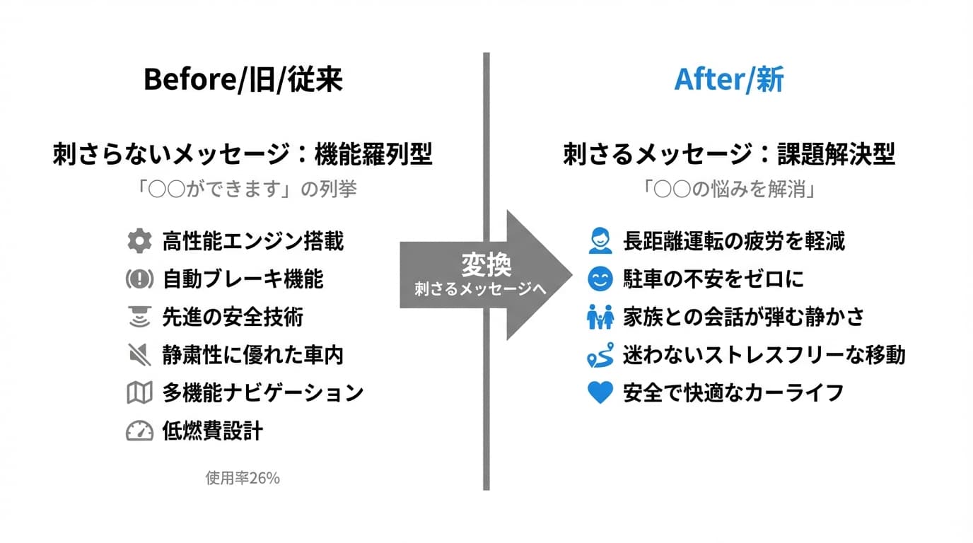刺さるメッセージへの転換