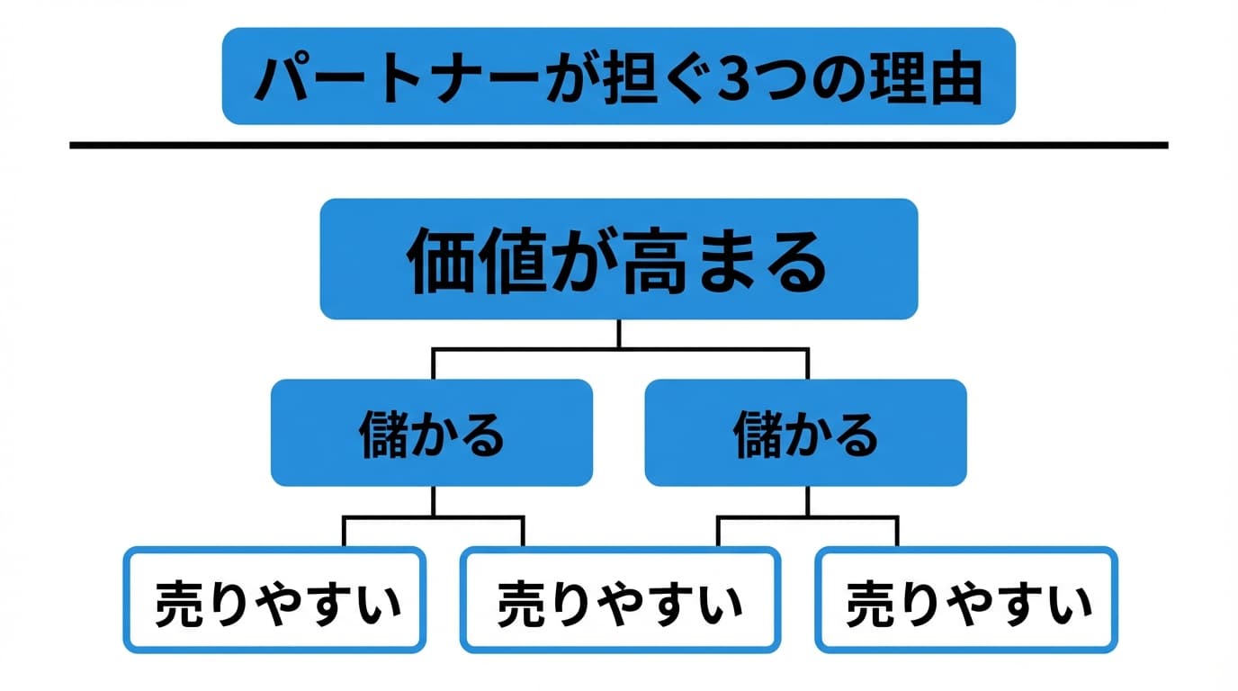パートナーが扱う3つの理由